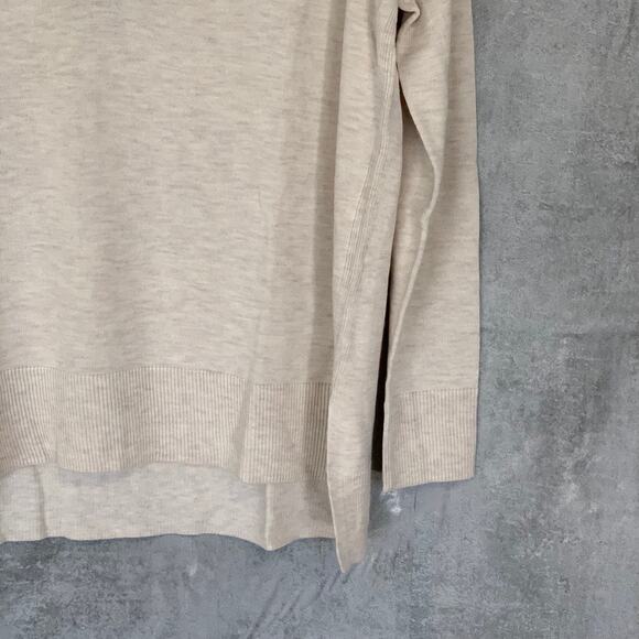 CHELSEA28 Beige Oatmeal Light Heather V-Neck Pullover Sweater SZ XXS - Picture 5 of 9